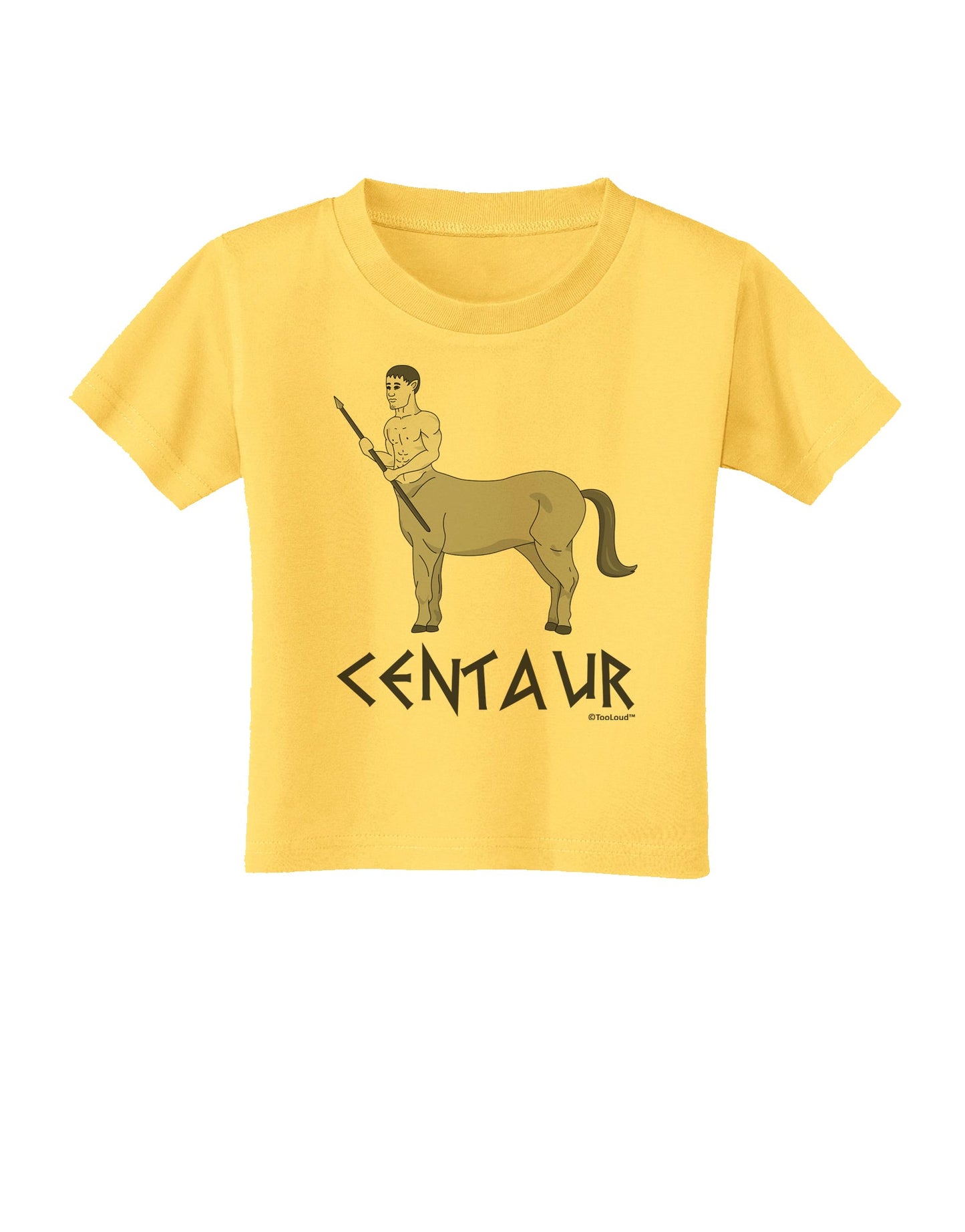Greek Mythology Centaur Design - Grayscale - Text Toddler T-Shirt by TooLoud-Toddler T-Shirt-TooLoud-Yellow-2T-Davson Sales