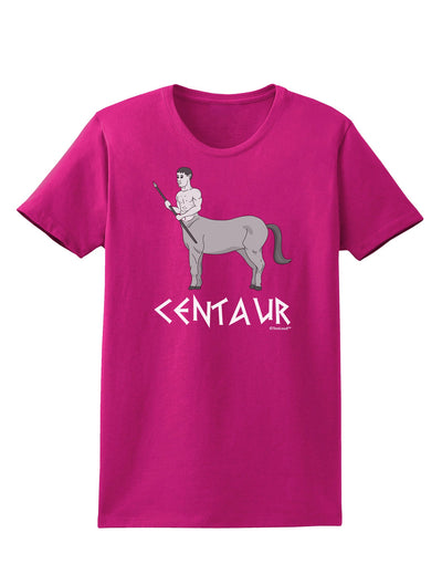 Greek Mythology Centaur Design - Grayscale - Text Womens Dark T-Shirt by TooLoud-Womens T-Shirt-TooLoud-Hot-Pink-Small-Davson Sales