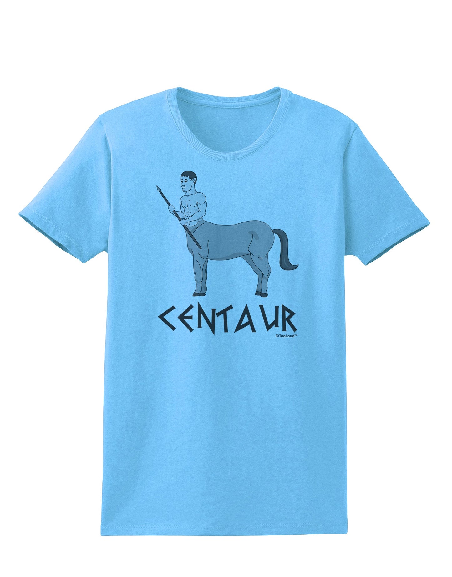 Greek Mythology Centaur Design - Grayscale - Text Womens T-Shirt by TooLoud-Womens T-Shirt-TooLoud-Aquatic-Blue-X-Small-Davson Sales