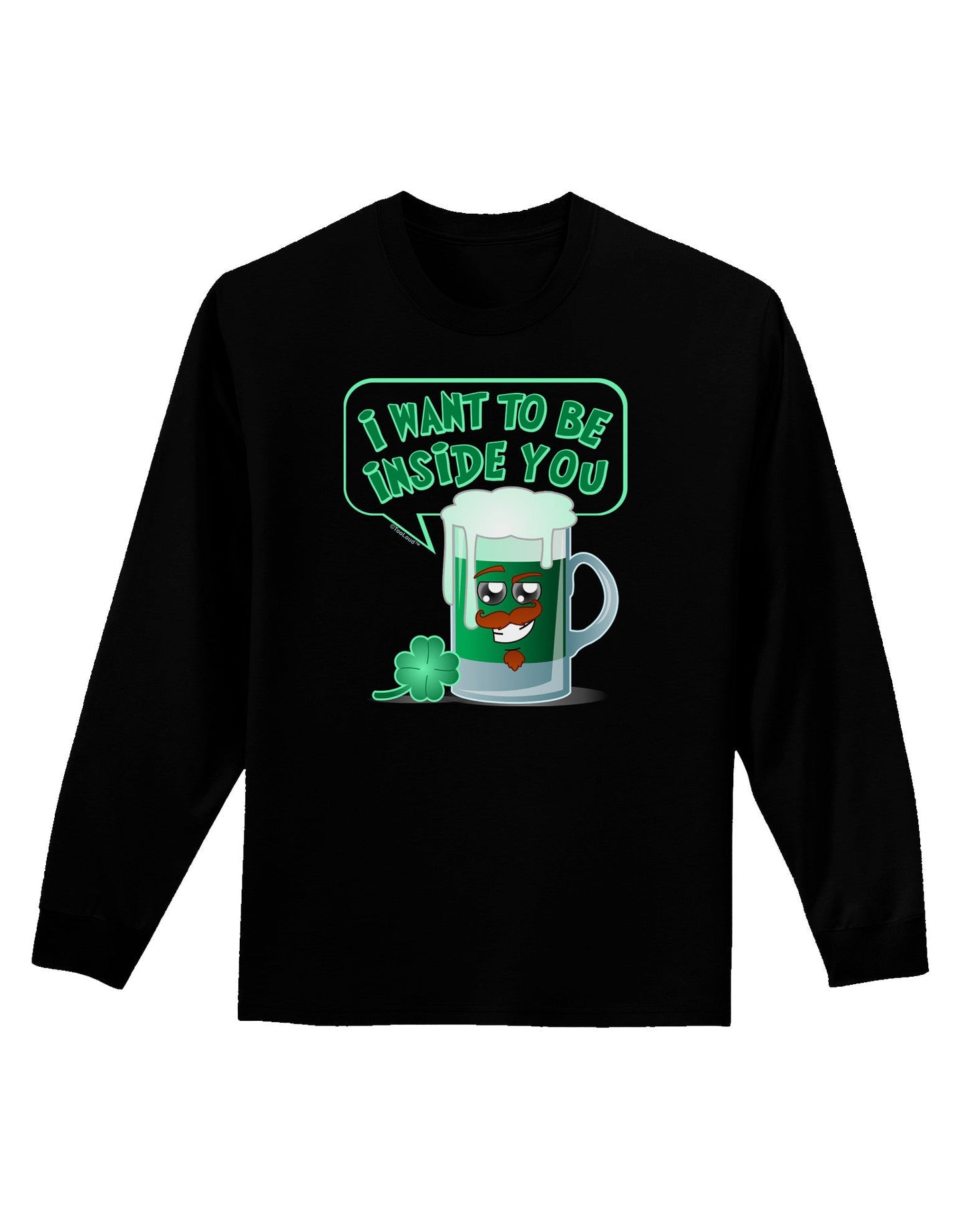 Green Beer - Inside You Adult Long Sleeve Dark T-Shirt-TooLoud-Black-Small-Davson Sales