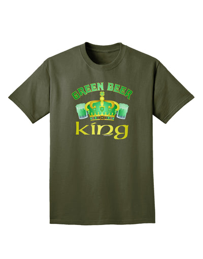 Green Beer King Adult Dark T-Shirt-Mens T-Shirt-TooLoud-Military-Green-Small-Davson Sales