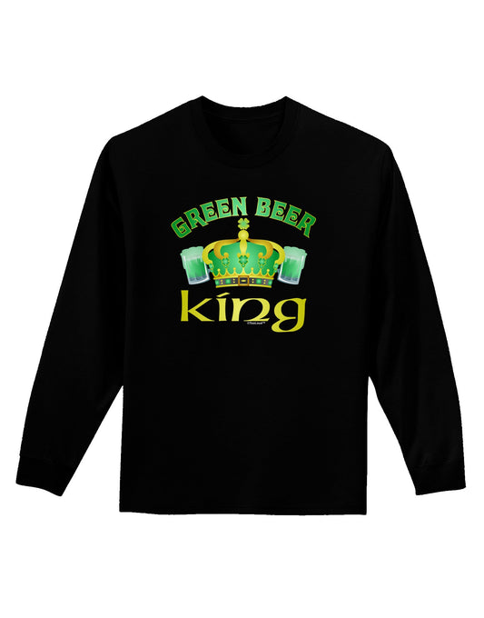 Green Beer King Adult Long Sleeve Dark T-Shirt-TooLoud-Black-Small-Davson Sales