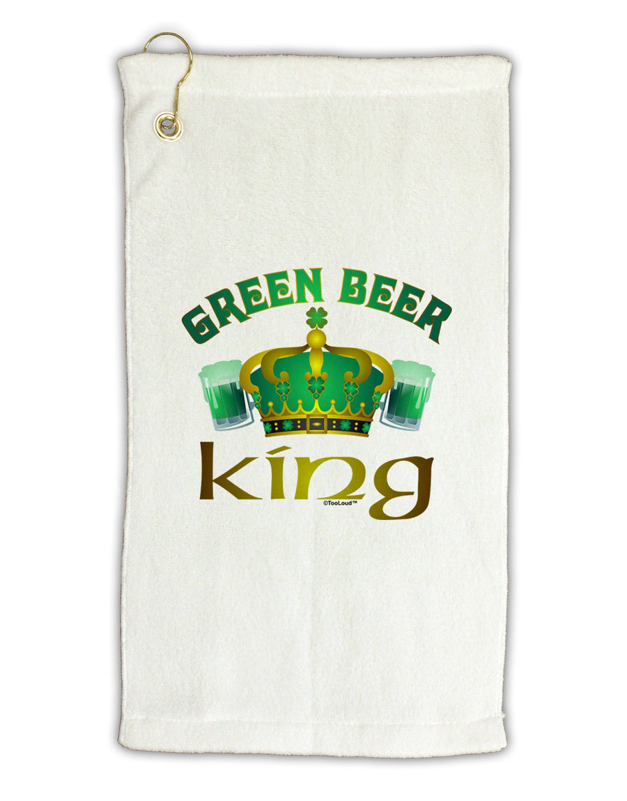 Green Beer King Micro Terry Gromet Golf Towel 16 x 25 inch-Golf Towel-TooLoud-White-Davson Sales