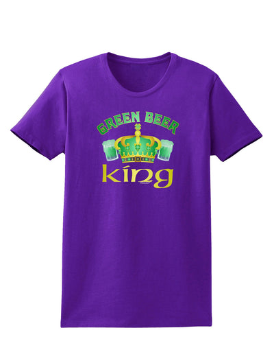 Green Beer King Womens Dark T-Shirt-TooLoud-Purple-X-Small-Davson Sales