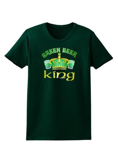 Green Beer King Womens Dark T-Shirt-TooLoud-Forest-Green-Small-Davson Sales