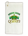 Green Beer Queen Micro Terry Gromet Golf Towel 16 x 25 inch-Golf Towel-TooLoud-White-Davson Sales