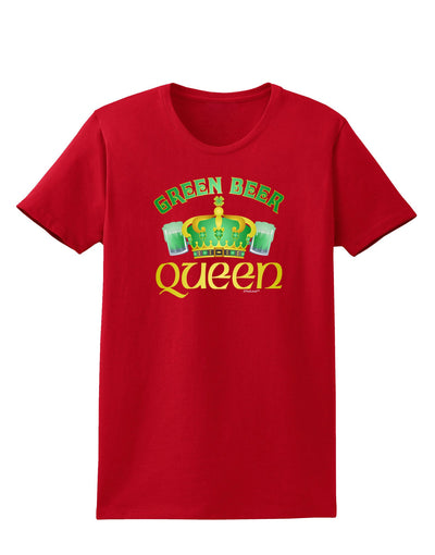 Green Beer Queen Womens Dark T-Shirt-TooLoud-Red-X-Small-Davson Sales