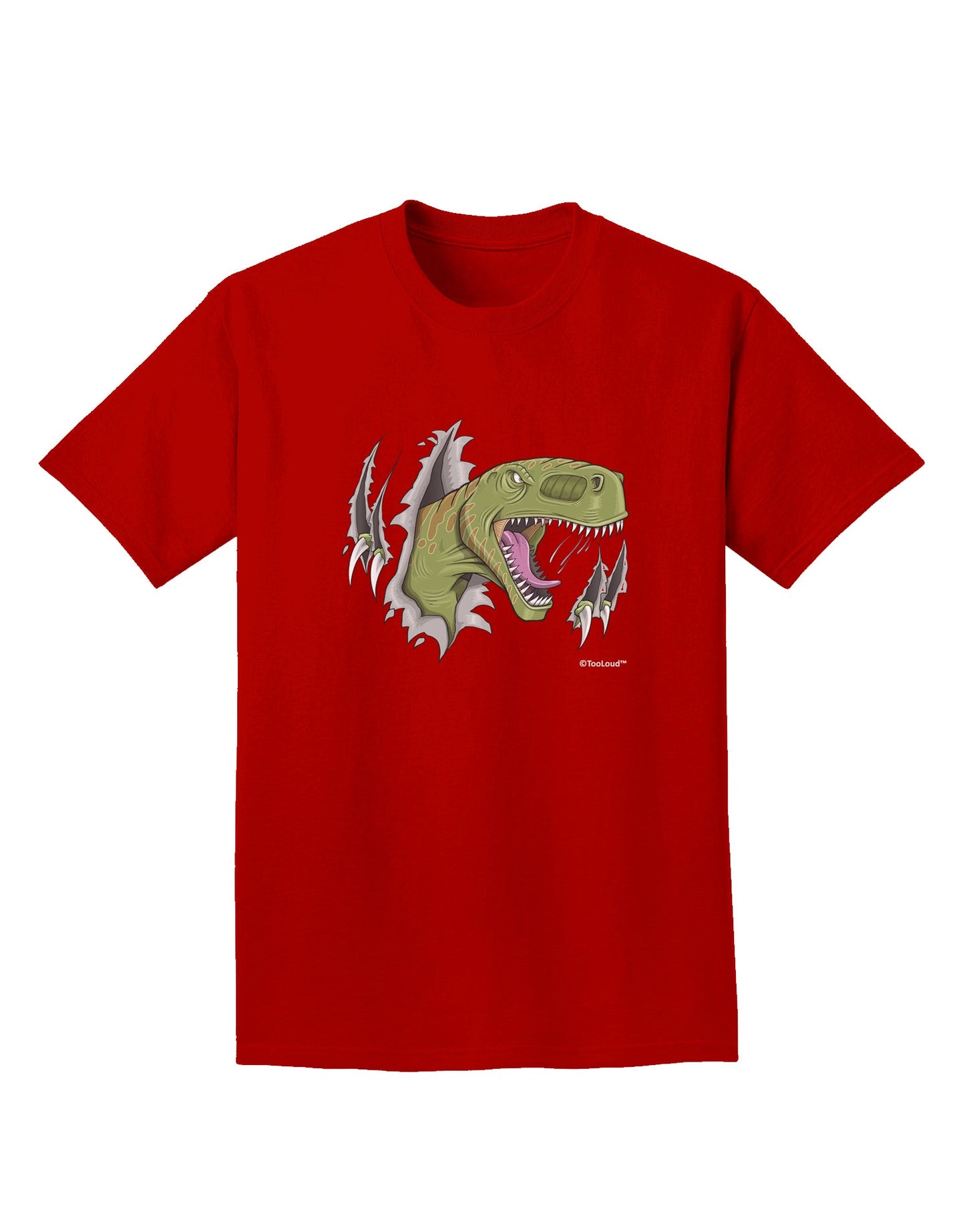 Green Dinosaur Breaking Free Adult Dark T-Shirt by TooLoud-Mens T-Shirt-TooLoud-Red-Small-Davson Sales