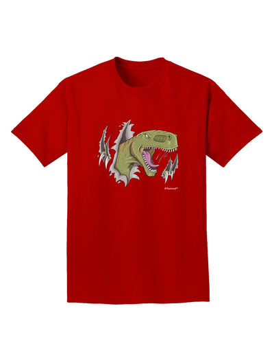 Green Dinosaur Breaking Free Adult Dark T-Shirt by TooLoud-Mens T-Shirt-TooLoud-Red-Small-Davson Sales