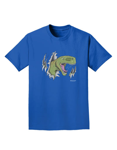 Green Dinosaur Breaking Free Adult Dark T-Shirt by TooLoud-Mens T-Shirt-TooLoud-Royal-Blue-Small-Davson Sales