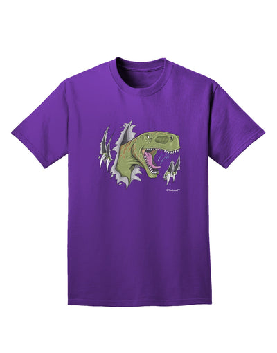 Green Dinosaur Breaking Free Adult Dark T-Shirt by TooLoud-Mens T-Shirt-TooLoud-Purple-Small-Davson Sales