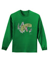 Green Dinosaur Breaking Free Adult Long Sleeve Dark T-Shirt by TooLoud-TooLoud-Kelly-Green-Small-Davson Sales