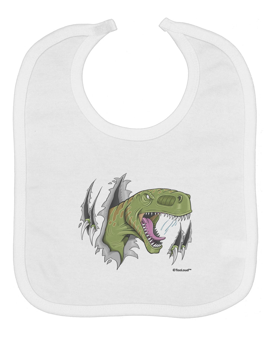 Green Dinosaur Breaking Free Baby Bib by TooLoud