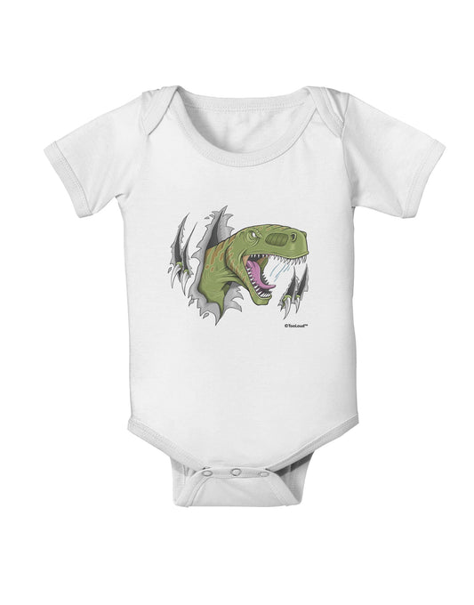 Green Dinosaur Breaking Free Baby Romper Bodysuit by TooLoud-Baby Romper-TooLoud-White-06-Months-Davson Sales