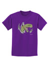 Green Dinosaur Breaking Free Childrens Dark T-Shirt by TooLoud-Childrens T-Shirt-TooLoud-Purple-X-Small-Davson Sales