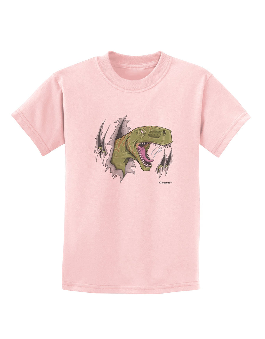 Green Dinosaur Breaking Free Childrens T-Shirt by TooLoud-Childrens T-Shirt-TooLoud-White-X-Small-Davson Sales