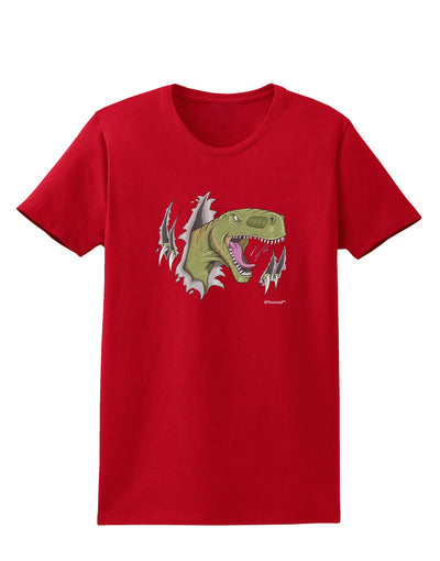 Green Dinosaur Breaking Free Womens Dark T-Shirt by TooLoud-Womens T-Shirt-TooLoud-Red-X-Small-Davson Sales