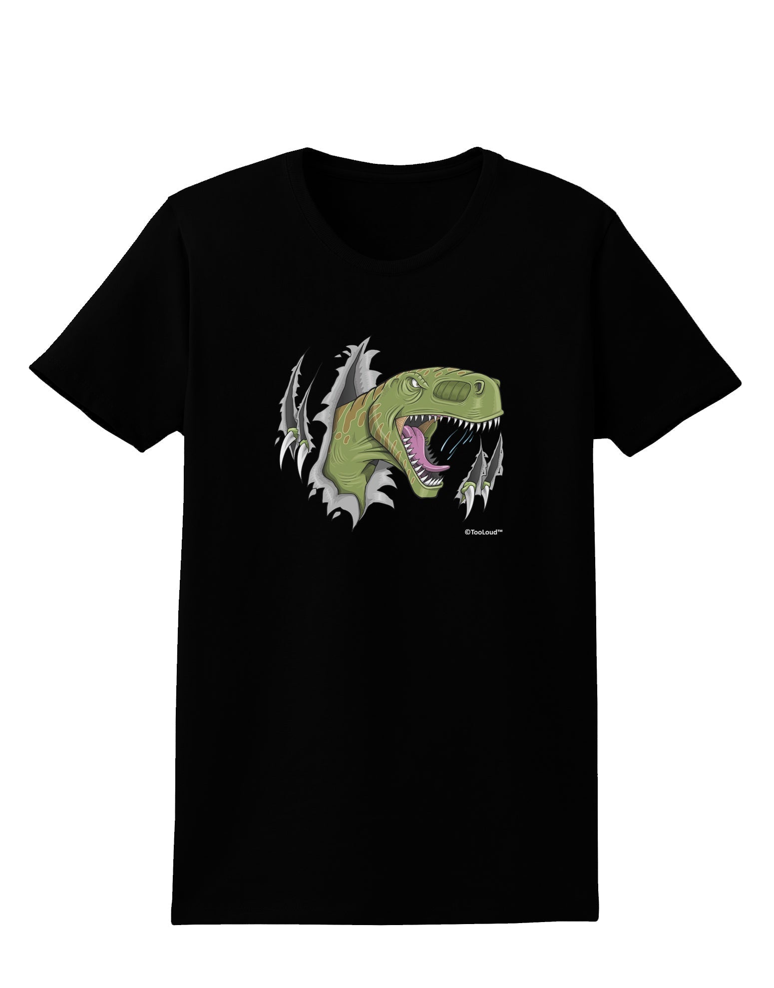 Green Dinosaur Breaking Free Womens Dark T-Shirt by TooLoud-Womens T-Shirt-TooLoud-Black-X-Small-Davson Sales