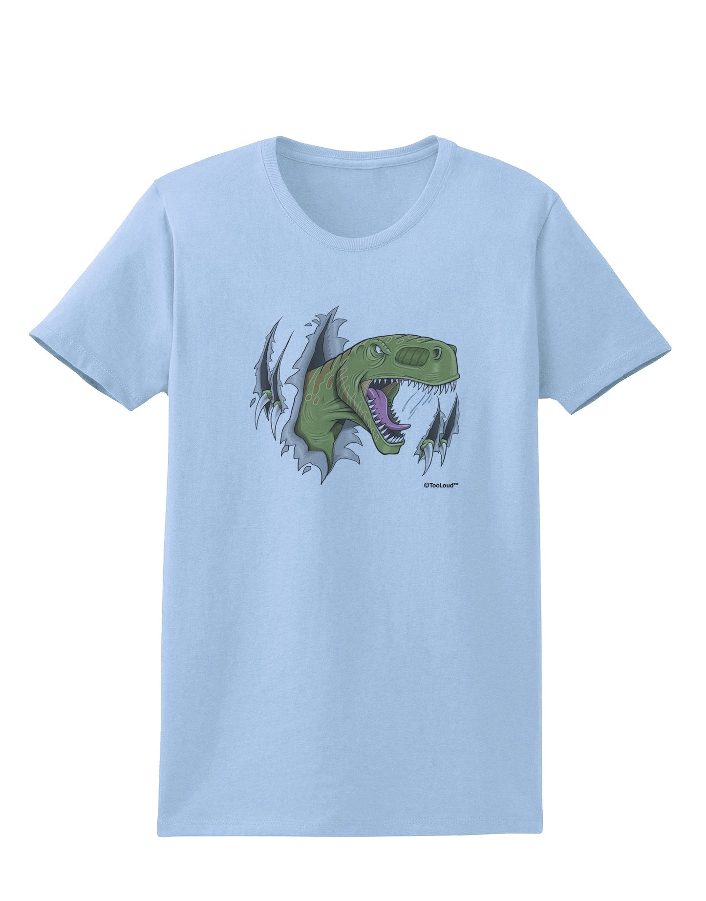 Green Dinosaur Breaking Free Womens T-Shirt by TooLoud-Womens T-Shirt-TooLoud-Light-Blue-X-Small-Davson Sales