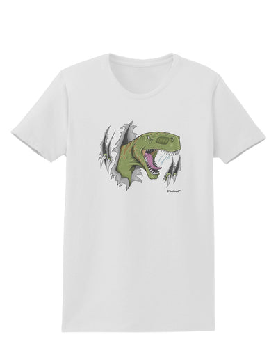 Green Dinosaur Breaking Free Womens T-Shirt by TooLoud-Womens T-Shirt-TooLoud-White-X-Small-Davson Sales