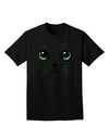 Green-Eyed Cute Cat Face Adult Dark T-Shirt