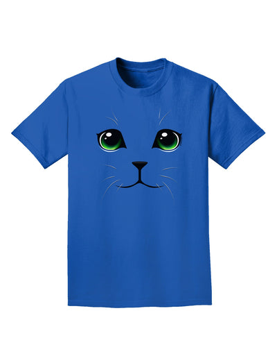 Green-Eyed Cute Cat Face Adult Dark T-Shirt