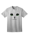 Green-Eyed Cute Cat Face Adult T-Shirt