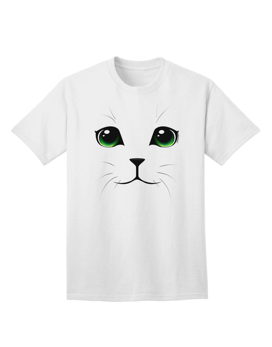 Green-Eyed Cute Cat Face Adult T-Shirt-Mens T-Shirt-TooLoud-White-Small-Davson Sales