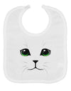 Green-Eyed Cute Cat Face Baby Bib