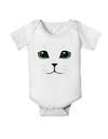 Green-Eyed Cute Cat Face Baby Romper Bodysuit-Baby Romper-TooLoud-White-06-Months-Davson Sales