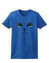 Green-Eyed Cute Cat Face Womens Dark T-Shirt-TooLoud-Royal-Blue-X-Small-Davson Sales