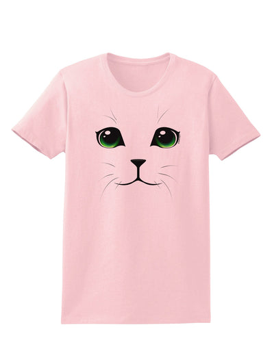 Green-Eyed Cute Cat Face Womens T-Shirt-Womens T-Shirt-TooLoud-PalePink-X-Small-Davson Sales