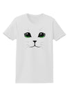 Green-Eyed Cute Cat Face Womens T-Shirt-Womens T-Shirt-TooLoud-White-X-Small-Davson Sales