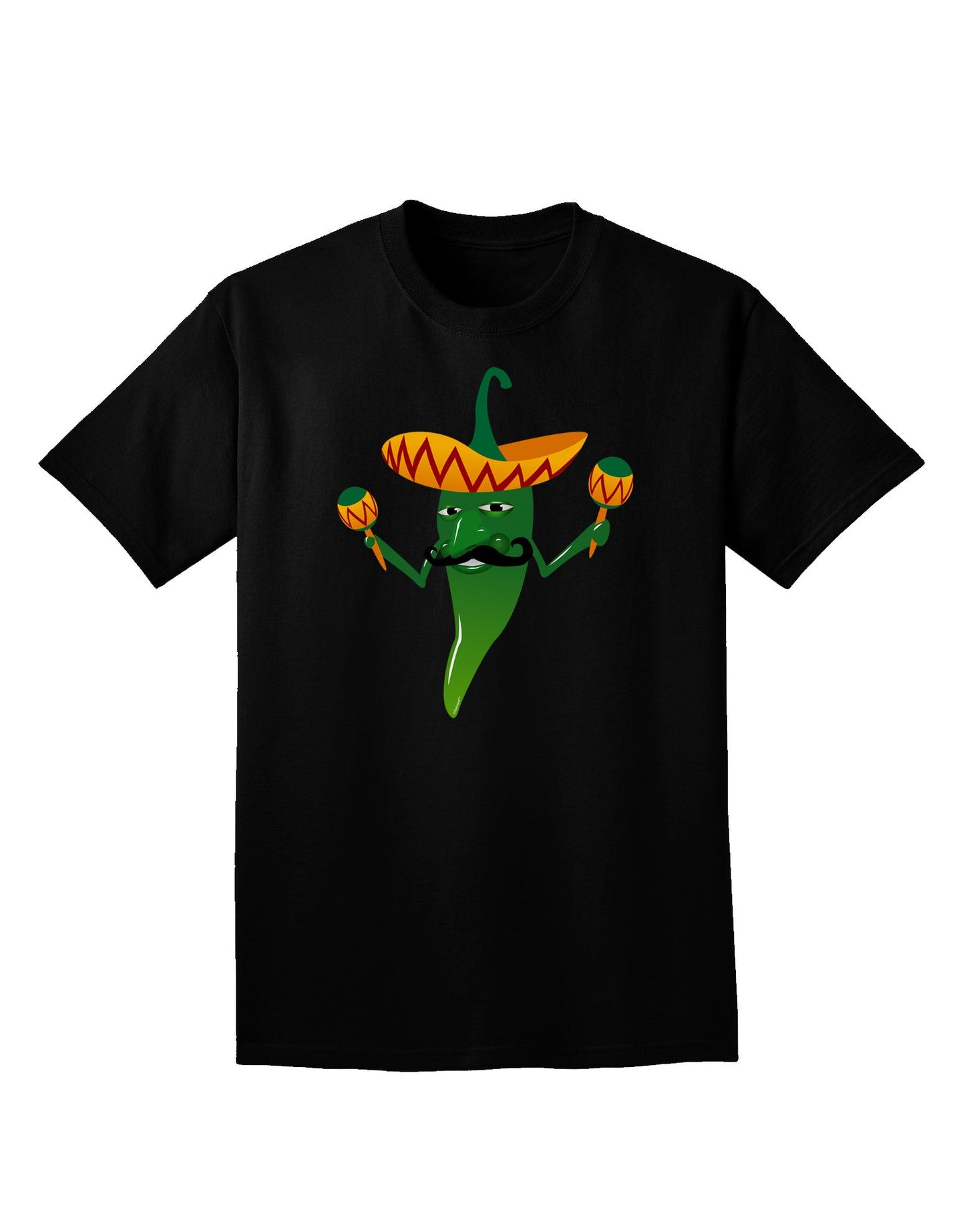 Green Hot Mexican Chili Pepper Adult Dark V-Neck T-Shirt-Mens V-Neck T-Shirt-TooLoud-Black-Small-Davson Sales