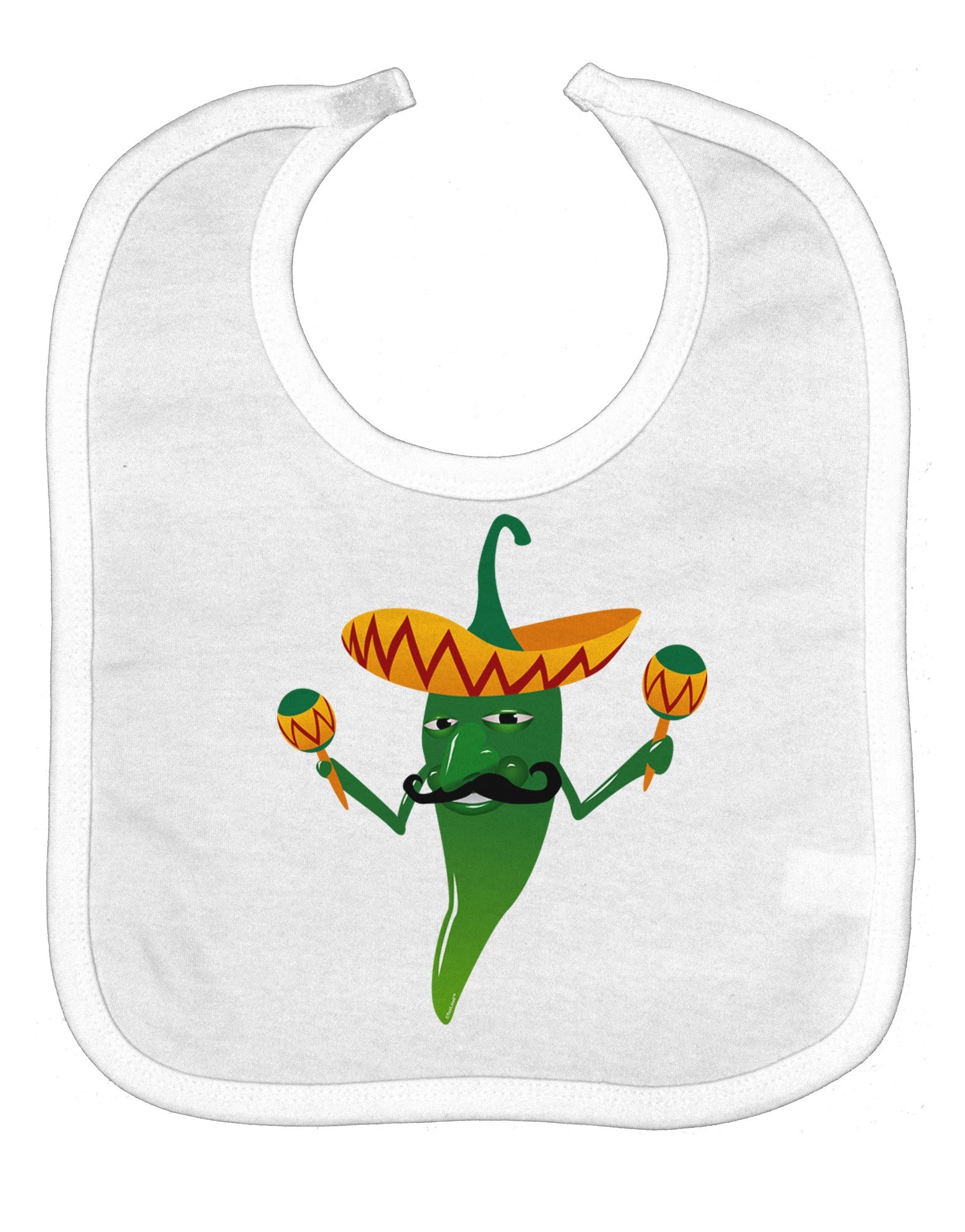 Green Hot Mexican Chili Pepper Baby Bib