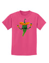 Green Hot Mexican Chili Pepper Childrens Dark T-Shirt-Childrens T-Shirt-TooLoud-Sangria-X-Small-Davson Sales