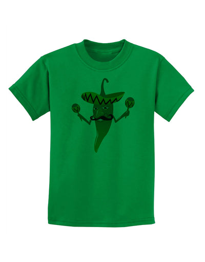 Green Hot Mexican Chili Pepper Childrens T-Shirt-Childrens T-Shirt-TooLoud-Kelly-Green-X-Small-Davson Sales