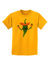 Green Hot Mexican Chili Pepper Childrens T-Shirt-Childrens T-Shirt-TooLoud-Gold-X-Small-Davson Sales