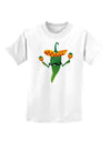 Green Hot Mexican Chili Pepper Childrens T-Shirt-Childrens T-Shirt-TooLoud-White-X-Small-Davson Sales