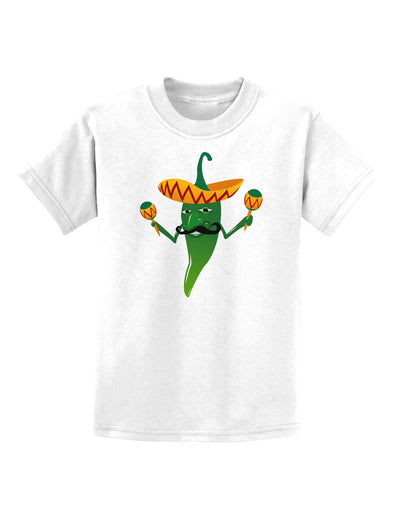 Green Hot Mexican Chili Pepper Childrens T-Shirt-Childrens T-Shirt-TooLoud-White-X-Small-Davson Sales