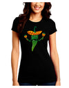 Green Hot Mexican Chili Pepper Juniors Crew Dark T-Shirt-T-Shirts Juniors Tops-TooLoud-Black-Juniors Fitted Small-Davson Sales