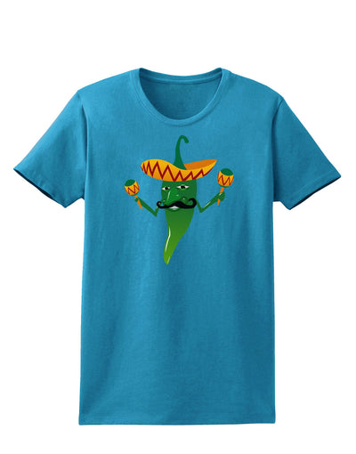 Green Hot Mexican Chili Pepper Womens Dark T-Shirt-TooLoud-Turquoise-X-Small-Davson Sales