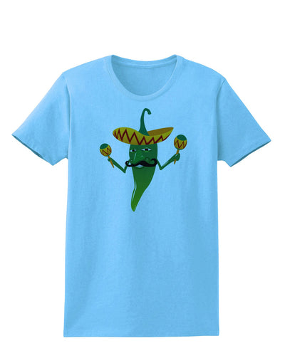 Green Hot Mexican Chili Pepper Womens T-Shirt-Womens T-Shirt-TooLoud-Aquatic-Blue-X-Small-Davson Sales