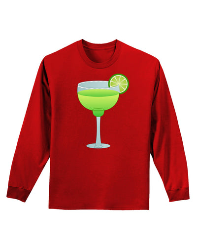 Green Margarita with Lime - Cinco de Mayo Adult Long Sleeve Dark T-Shirt by TooLoud-TooLoud-Red-Small-Davson Sales