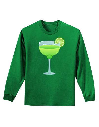 Green Margarita with Lime - Cinco de Mayo Adult Long Sleeve Dark T-Shirt by TooLoud-TooLoud-Kelly-Green-Small-Davson Sales