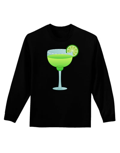 Green Margarita with Lime - Cinco de Mayo Adult Long Sleeve Dark T-Shirt by TooLoud-TooLoud-Black-Small-Davson Sales