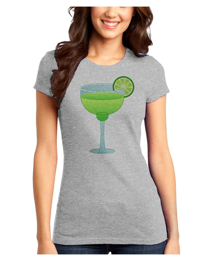 Green Margarita with Lime - Cinco de Mayo Juniors T-Shirt by TooLoud-Womens Juniors T-Shirt-TooLoud-Ash-Gray-Juniors Fitted X-Small-Davson Sales