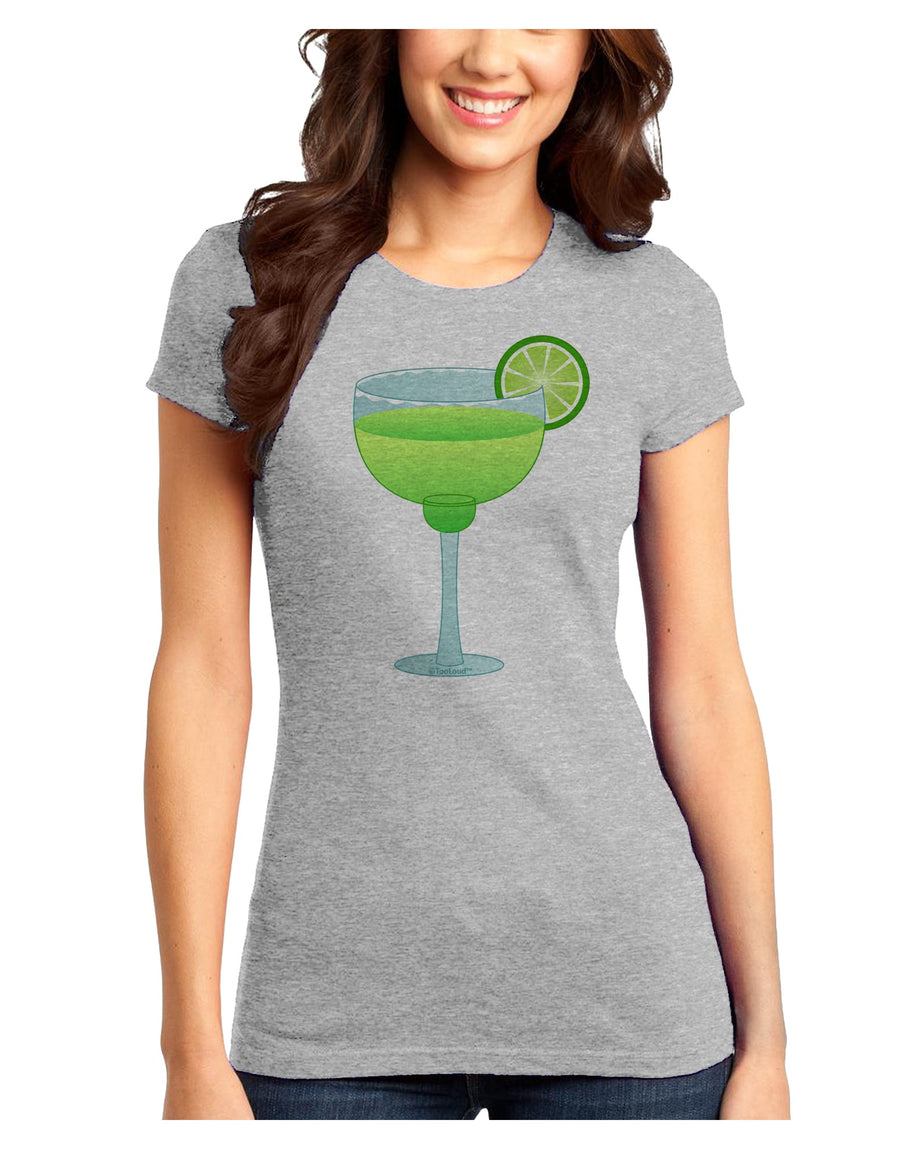 Green Margarita with Lime - Cinco de Mayo Juniors T-Shirt by TooLoud-Womens Juniors T-Shirt-TooLoud-White-Juniors Fitted X-Small-Davson Sales