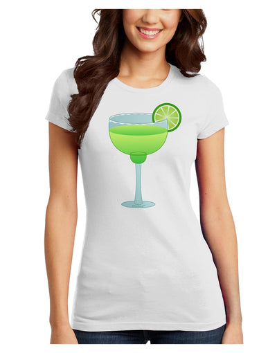 Green Margarita with Lime - Cinco de Mayo Juniors T-Shirt by TooLoud-Womens Juniors T-Shirt-TooLoud-White-Juniors Fitted X-Small-Davson Sales