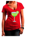 Green Margarita with Lime - Cinco de Mayo Juniors V-Neck Dark T-Shirt by TooLoud-Womens V-Neck T-Shirts-TooLoud-Red-Juniors Fitted Small-Davson Sales